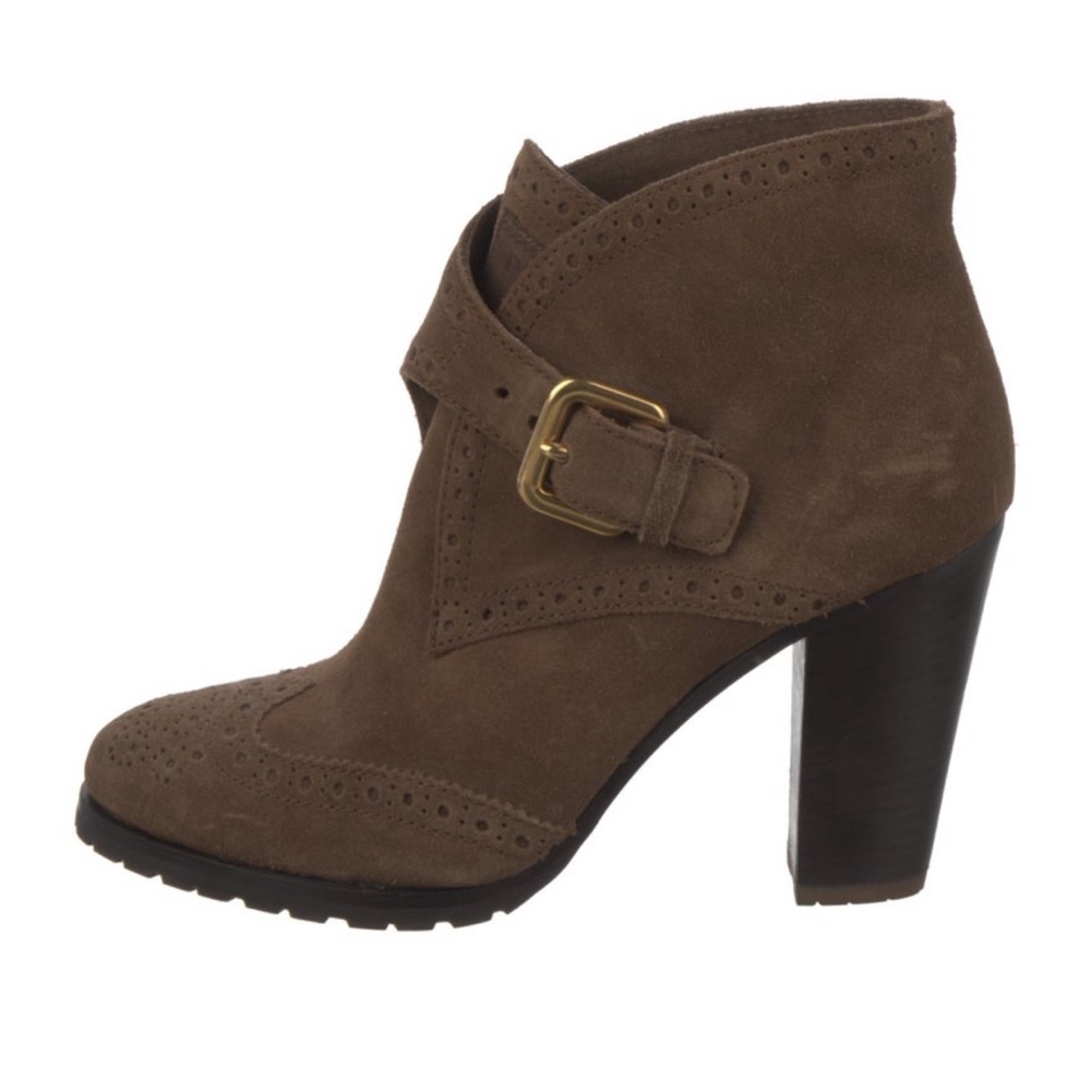 Prada suede buckle boots booties 36.5